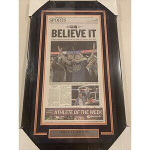 Virginia Cavaliers 2019 National Champs The Daily Progress News Newspaper Framed